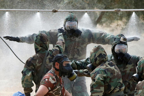 مانور مقابله با حملات شیمیایی بین نیروهای آمریکایی و اردنی – اردن
