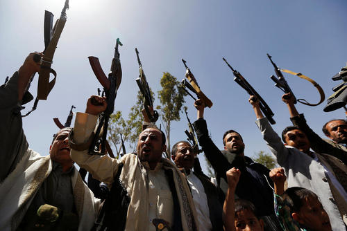 تظاهرات حامیان جنبش انصار الله یمن در شهر صنعا