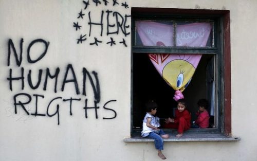 کمپ پناهجویان در مرز یونان و مقدونیه
