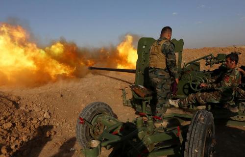 جنگ نیروهای نظامی کردستان عراق (پیشمرگه) در روستای حسن شام  با داعش  