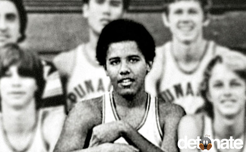 اوباما در تیم بسکتبال مدرسه