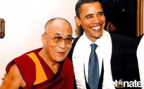 دیدار محرمانه اوباما با دالایی لاما رهبر بوداییان تبت در کاخ سفید
