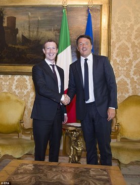 دیدار زاکربرگ با نخست وزیر ایتالیا