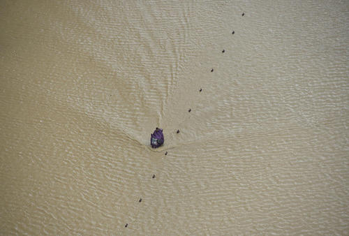 سیل در شهر فوژو چین