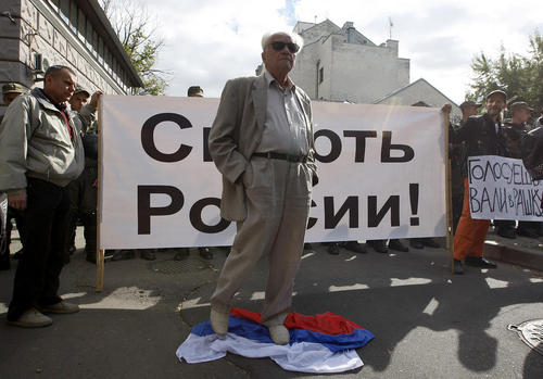 تجمع اعتراضی ملی گرایان اوکراینی با شعار