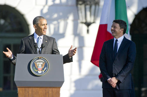 دیدار نخست وزیر ایتالیا با رییس جمهور آمریکا در کاخ سفید