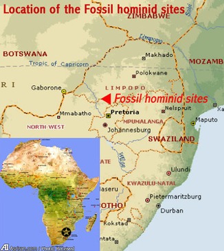 موقعیت جغرافیایی منطقه فسیل خیز آفریقا روی نقشه