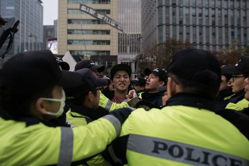 تجمع علیه رئیس جمهور کره جنوبی در سئول/ منبع: خبرگزاری فرانسه