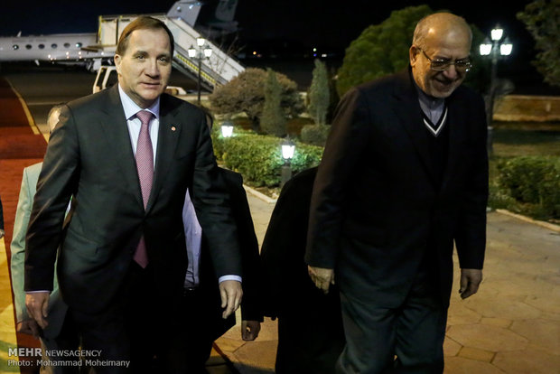 رئيس وزراء السويد يصل طهران (صور)