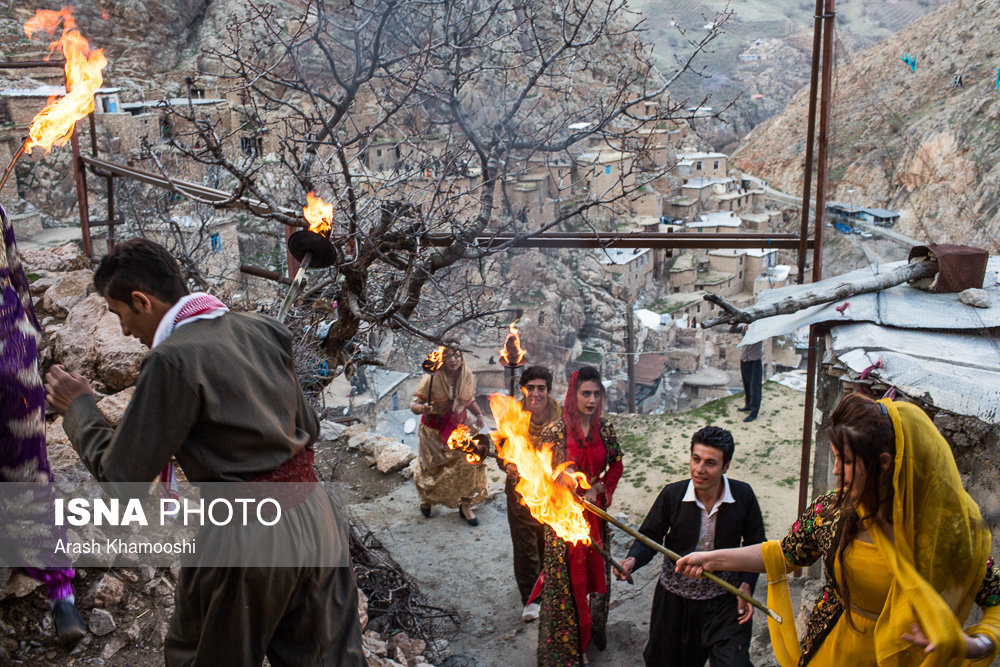 احتفال عيد النوروز في قرية بالنكان - محافظة كردستان الايرانية (صور)