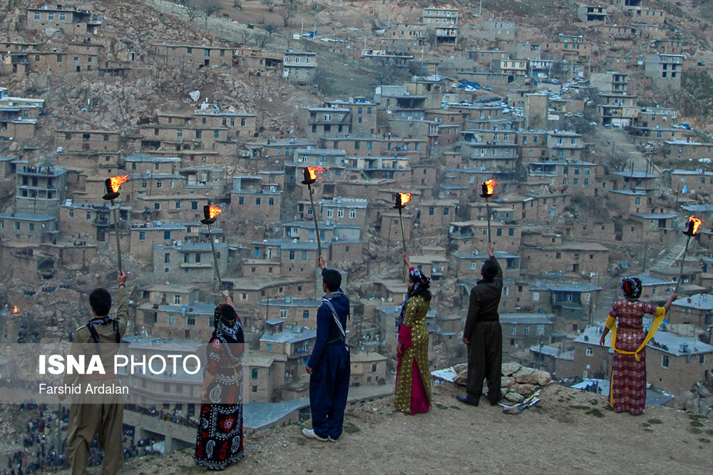 احتفال عيد النوروز في قرية بالنكان - محافظة كردستان الايرانية (صور)