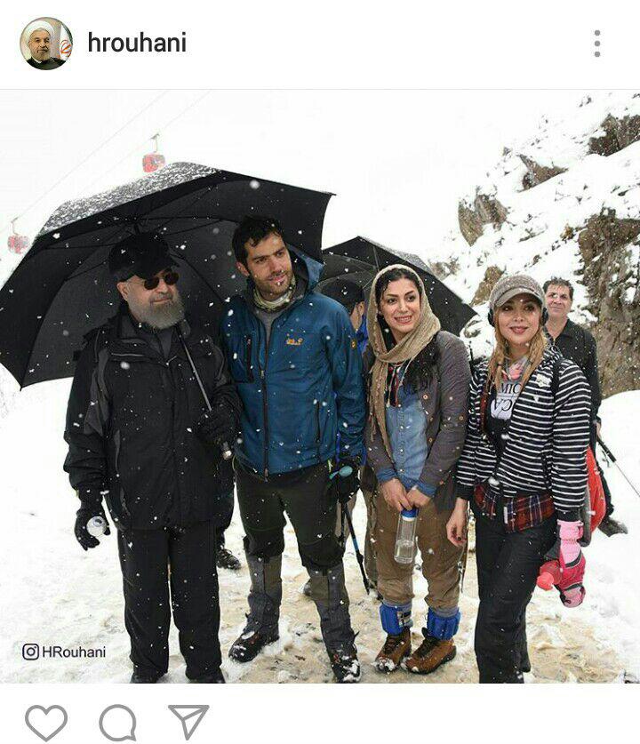 الرئيس الايراني حسن روحاني يمارس رياضة صعود الجبال (صور)