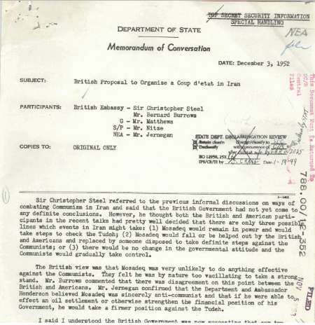 وثائق تكشف دور بريطانيا في انقلاب 1953 بإيران