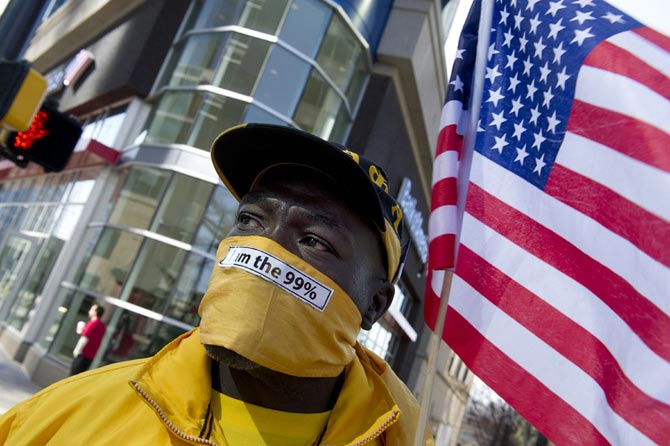 تداوم اعتراضات جنبش اشغال آمریکا در شهر آتلانتا