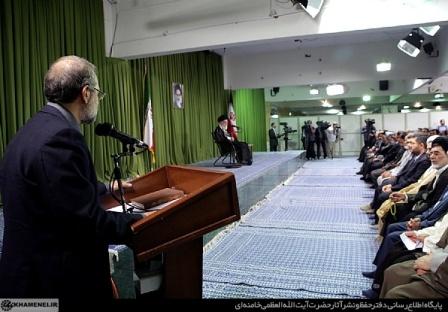 سخنان لاریجانی در دیدار مجلسی ها با رهبر انقلاب
