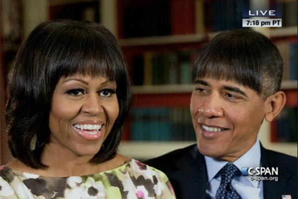 وقتی اوباما خودش را شبیه زنش کرد! (+عکس)
