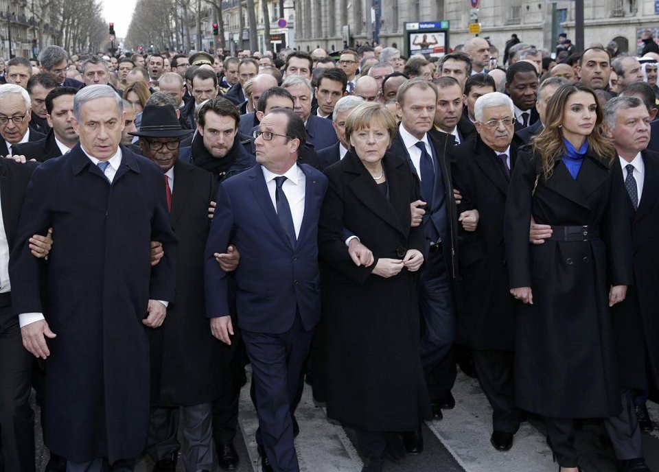 راهپیمایی 1.5 میلیون نفری اتحاد در پاریس (+عکس)
