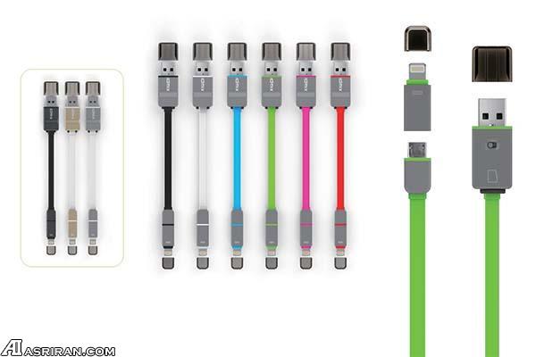 کابل شارژی مجهز به درگاه کارت میکرو اس‌دی!