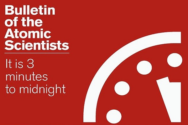 «ساعت قیامت» به سه دقیقه تا نیمهشب رسید «ساعت قیامت» به سه دقیقه تا نیمهشب رسید