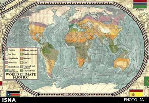 نقشه زمین در عصر یخبندان (+عکس)