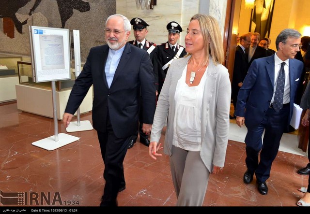 دیدار ظریف با  وزیر خارجه و رییس سنای ایتالیا (عکس)