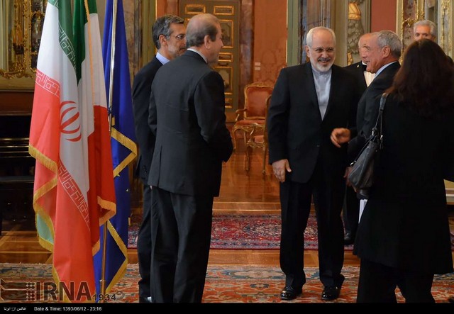 دیدار ظریف با  وزیر خارجه و رییس سنای ایتالیا (عکس)