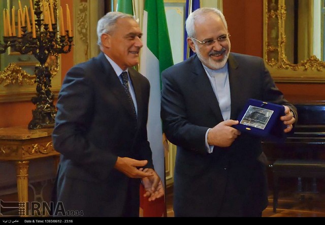 دیدار ظریف با  وزیر خارجه و رییس سنای ایتالیا (عکس)