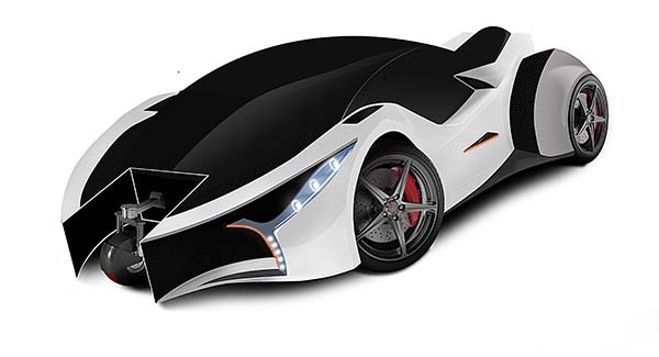 خودروی سوپراسپرت با یک چرخ مخفی (+عکس)