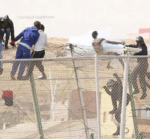 ساعت ها انتظار دردناک روی حصار (عکس)