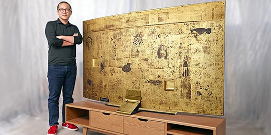 تلویزیون 78 اینچی سامسونگ از طلا (+عکس)