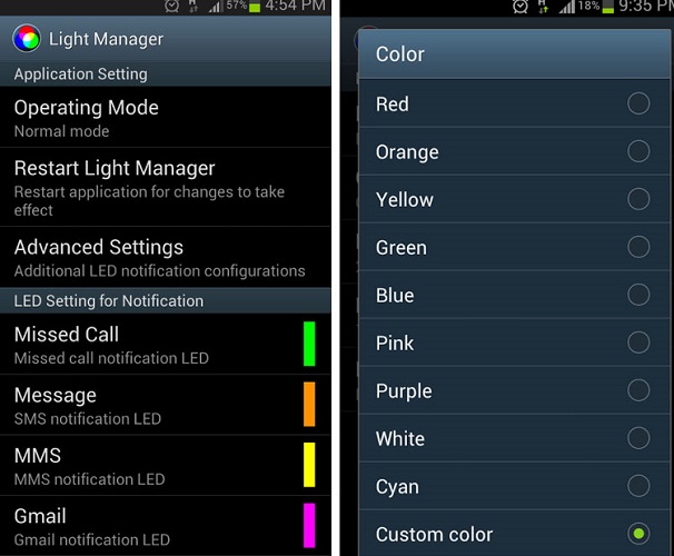 تنظیم نور LED گوشی‌ با Light Manager