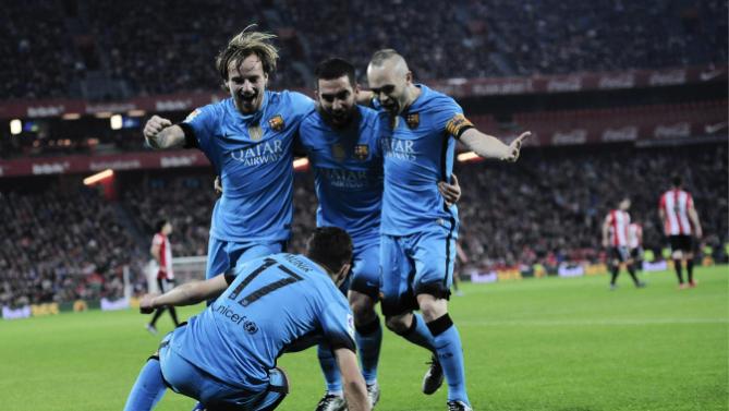 بیلبائو 1 - 2 بارسلونا / یک قدم تا صعود بدون مسی بدون سوارز(+عکس)