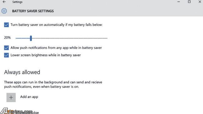 افزایش عمر باتری در دستگاه های مجهز به ویندوز 10
