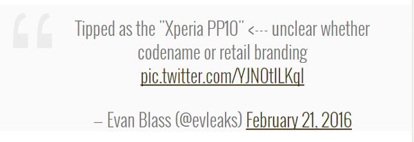 مشخصات سونی اکسپریا PP10 لو رفت! مشخصات سونی اکسپریا PP10 لو رفت!