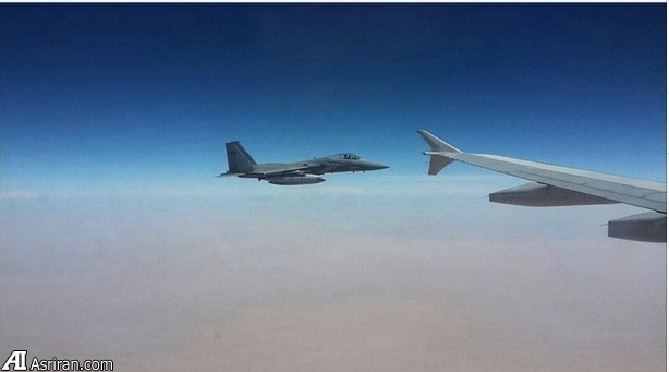 جنگنده سعودی بال به بال هواپیمای ایرانی بر فراز یمن (عکس)