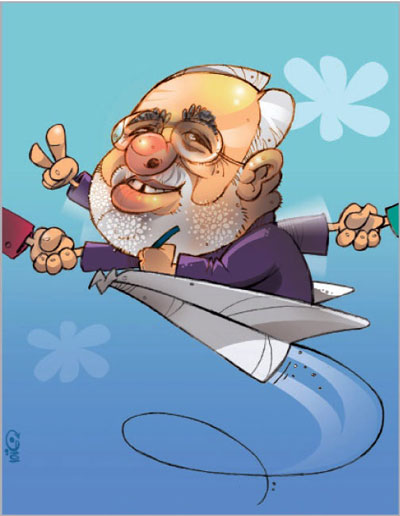 ظریف در حال مذاکره و نگارش! (کاریکاتور)