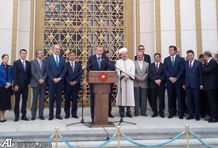 نماز رییس جمهور و نخست وزیر ترکیه (+عکس)