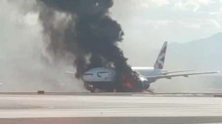 آتش گرفتن هواپیمای مسافربری انگلیسی در آمریکا