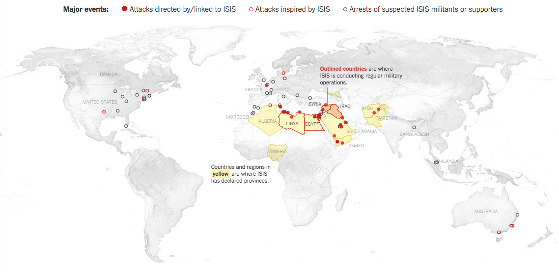 داعش در چه مناطقی اعلام موجودیت کرده است؟ (+نقشه)