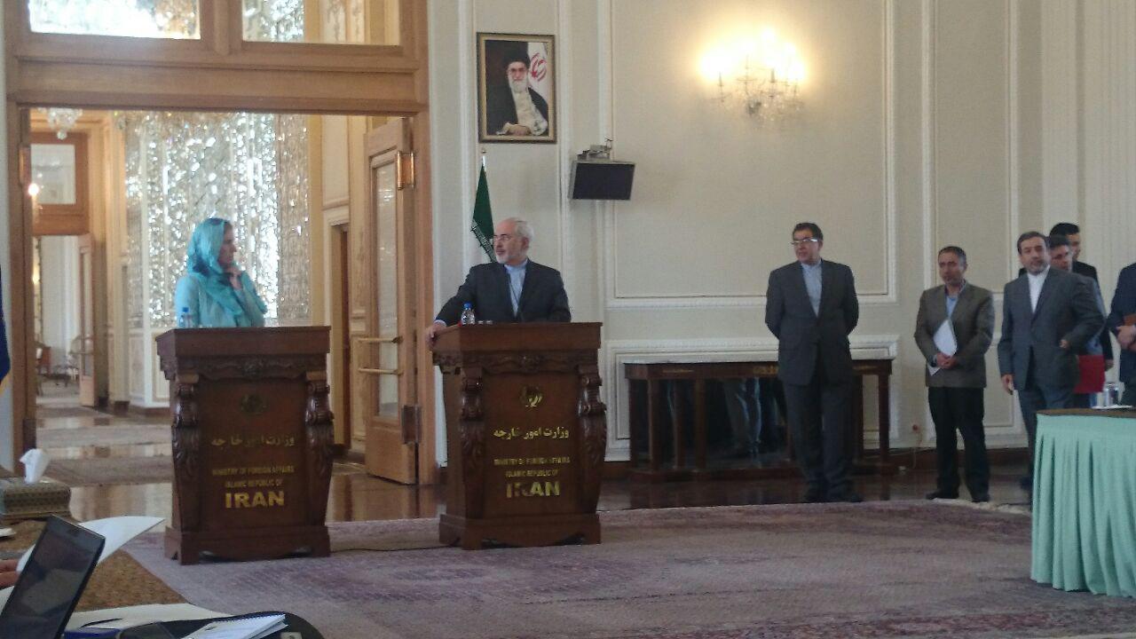 ظریف: نشست بی سابقه‌ای را با مسوول سیاست خارجی اتحادیه اروپا داشتیم/ موگرینی: آزمایش موشکی ایران نقض برجام نیست