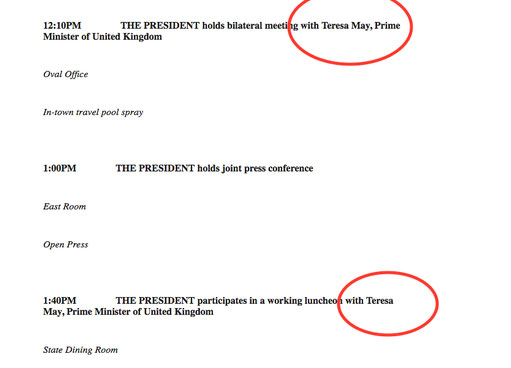 گاف کاخ سفید:  نوشتن نام یک هنرپیشه 