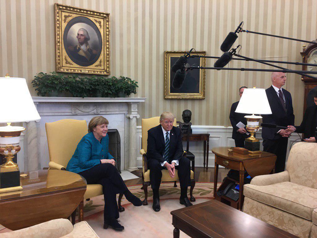 دیدار ترامپ و مرکل در کاخ سفید (عکس)