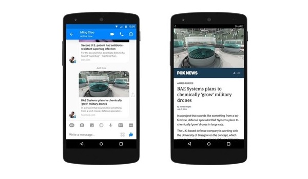 مسنجر فیسبوک از مقالههای فوری پشتیبانی میکند مسنجر فیسبوک از مقالههای فوری پشتیبانی میکند