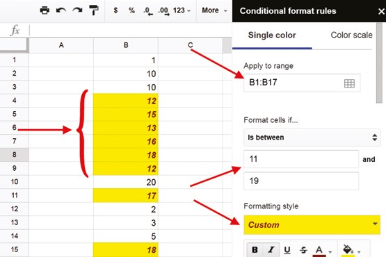قالببندی شرطی در گوگلشیت قالببندی شرطی در گوگلشیت