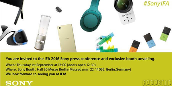 سونی برای مراسم IFA 2016 دعوتنامه فرستاد سونی برای مراسم IFA 2016 دعوتنامه فرستاد