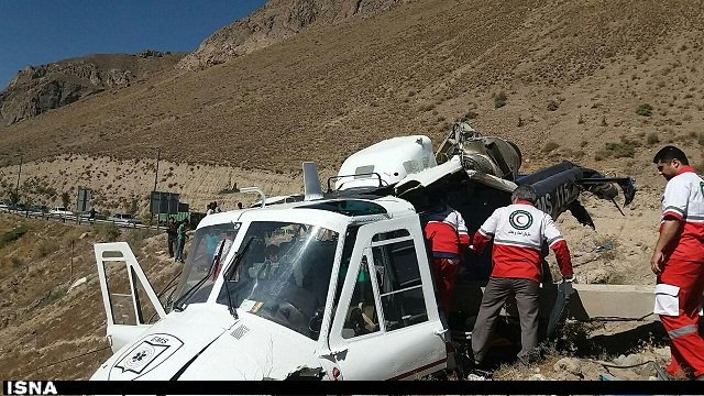 سقوط هلی‌کوپتر اورژانس مازندران / یک کشته