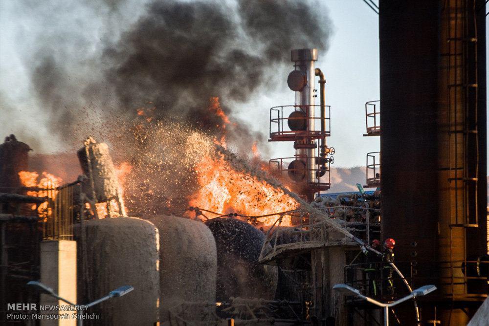 آتش سوزی در پالایشگاه شاهرود (+عکس)