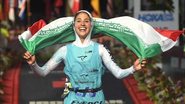 نماینده با حجاب ایران در سه گانه ورزشی آمریکا (+عکس)