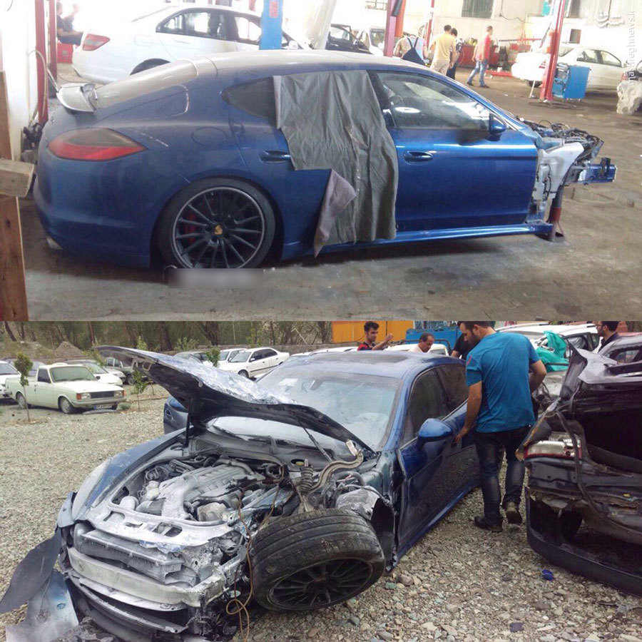 تصادف شدید پورشه (عکس)