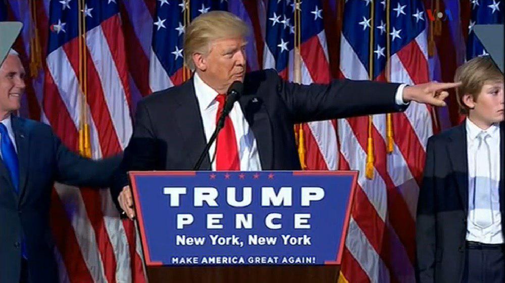 ترامپ رئیس جمهور آمریکا شد/ سخنرانی پیروزی ترامپ / تماس تلفنی هیلاری کلینتون با ترامپ و پذیرش شکست ترامپ رئیس جمهور آمریکا شد/ سخنرانی پیروزی ترامپ / تماس تلفنی هیلاری کلینتون با ترامپ و پذیرش شکست